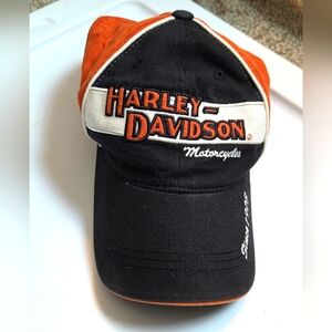 Harley-Davidson Black and Orange Cap Size M
